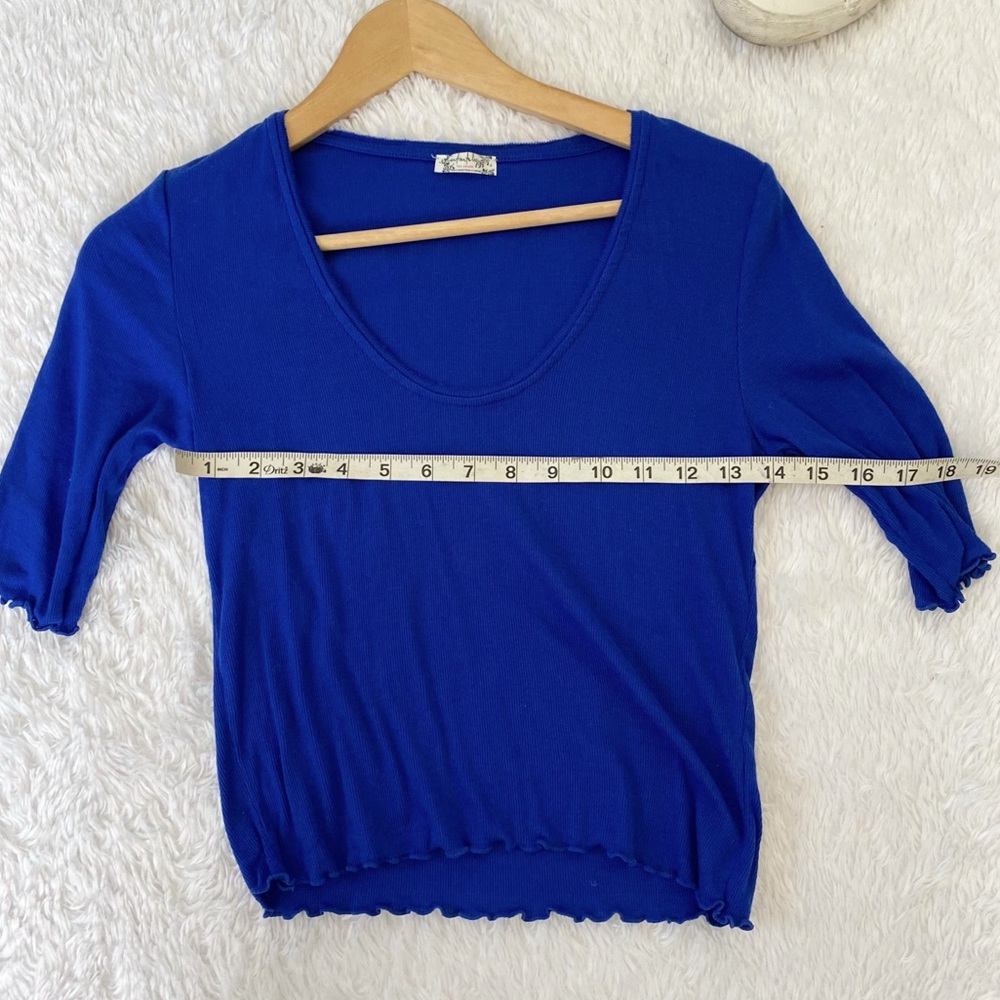 Free People Up All Night Top Blue - Picture 9 of 9
